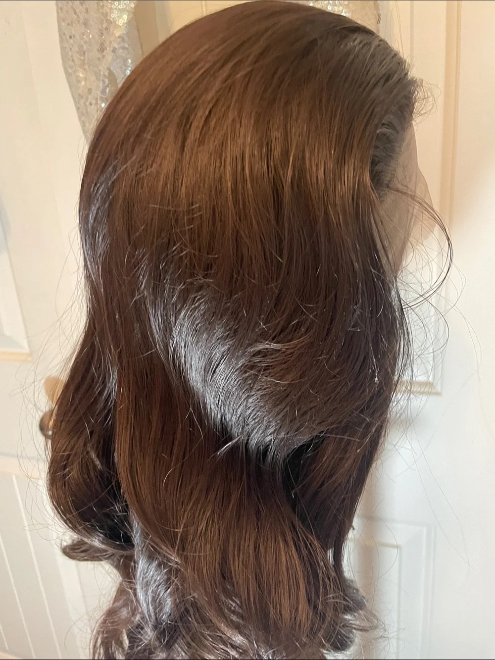 Lace Front Women's Long Wavy Wig - Dark Brown